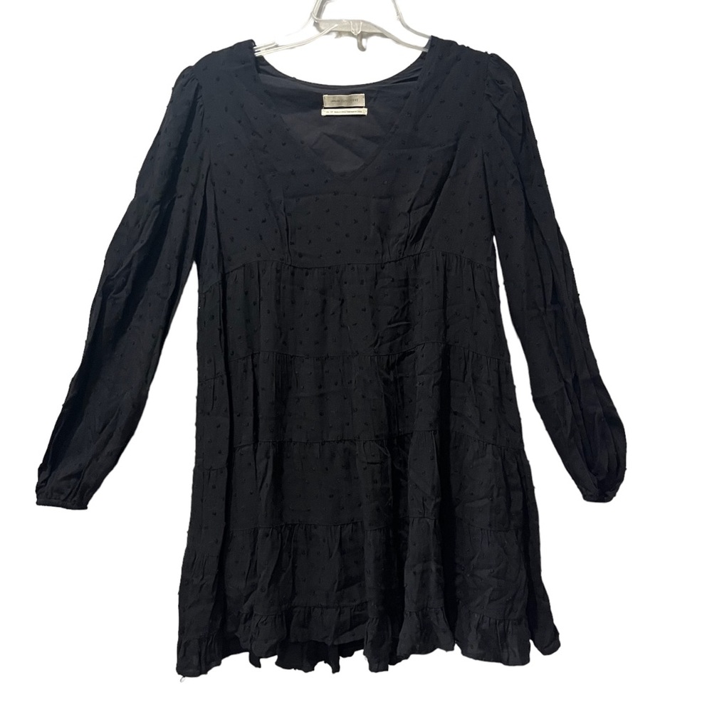 Urban Outfittersβ Women's Black Flowy Long Sleeve Dress Dotted Size XS